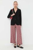 Шовкові штани Weekend Max Mara пряме висока посадка колір барвистий