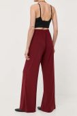 Штани Max Mara Leisure жіночі колір бордовий широке висока посадка
