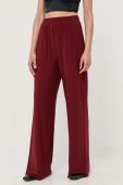 Штани Max Mara Leisure жіночі колір бордовий широке висока посадка
