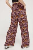 Штани Roxy жіночі пряме висока посадка колір барвистий