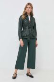 Штани MAX&Co. жіночі колір зелений широке висока посадка (3451023)