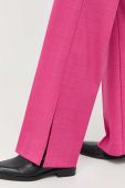 Штани з домішкою вовни MAX&Co. колір рожевий широке висока посадка