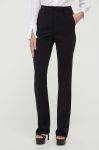 Штани Patrizia Pepe жіночі колір чорний пряме висока посадка (3383957)