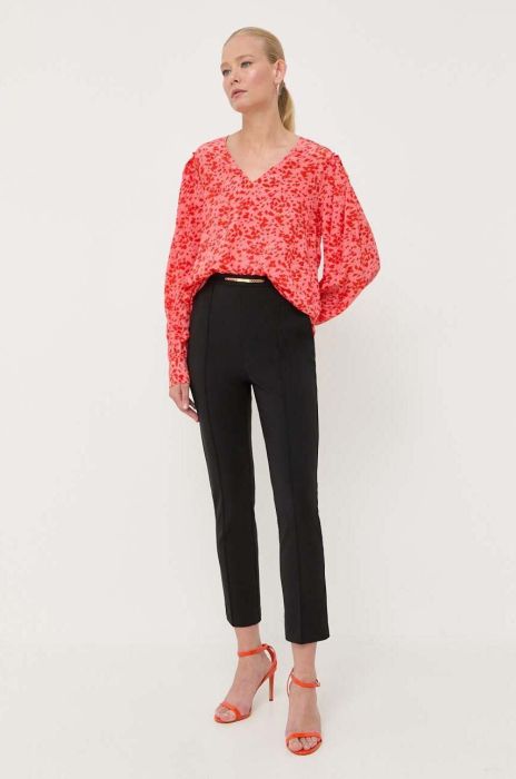 Штани Elisabetta Franchi жіночі колір чорний облягаюче висока посадка (3394844)