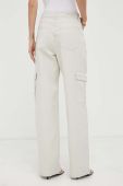 Штани Gestuz жіночі колір бежевий пряме висока посадка (3348842)