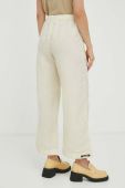 Штани Lovechild жіночі колір бежевий широке висока посадка (3383973)
