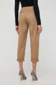 Штани MICHAEL Michael Kors жіночі колір бежевий пряме висока посадка