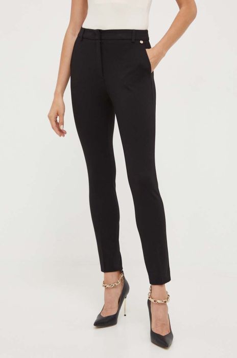 Штани Liu Jo жіночі колір чорний облягаюче висока посадка