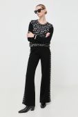 Штани Liu Jo жіночі колір чорний пряме висока посадка (3512493)