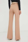 Штани Elisabetta Franchi жіночі колір бежевий пряме висока посадка