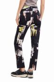 Штани Desigual жіночі колір чорний пряме середня посадка