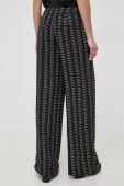 Штани Notes du Nord жіночі колір чорний широке висока посадка (3582840)
