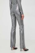 Штани Notes du Nord жіночі колір срібний кльош висока посадка