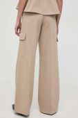 Штани Notes du Nord Inessa жіночі колір бежевий прямі висока посадка