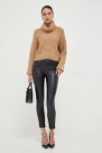 Штани Guess жіночі колір чорний облягаюче висока посадка (3598477)