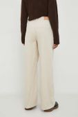 Вельветові штани Pepe Jeans Cecilia колір бежевий широкі висока посадка