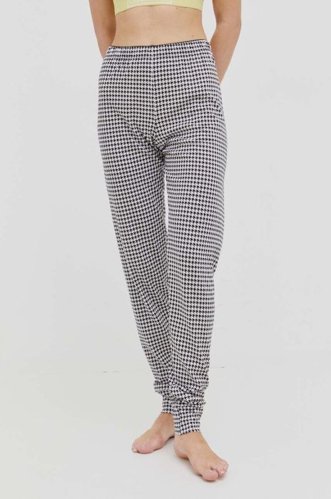 Штани лаунж United Colors of Benetton колір чорний пряме висока посадка