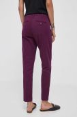 Штани Sisley жіночі колір фіолетовий облягаюче середня посадка