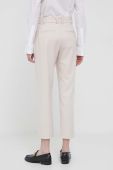 Штани Tommy Hilfiger жіночі колір бежевий пряме висока посадка (3425720)