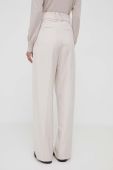 Штани Tommy Hilfiger жіночі колір бежевий широке висока посадка (3454913)