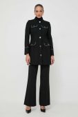 Штани Twinset жіночі колір чорний широке висока посадка (3622209)