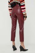 Штани Twinset жіночі колір бордовий облягаюче висока посадка