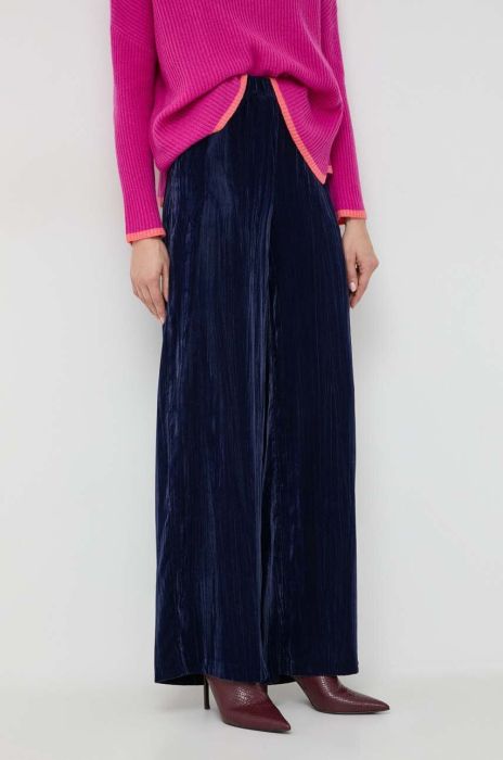 Штани MAX&Co. жіночі колір синій широке висока посадка (3686620)