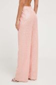 Штани Stine Goya жіночі колір рожевий широке висока посадка