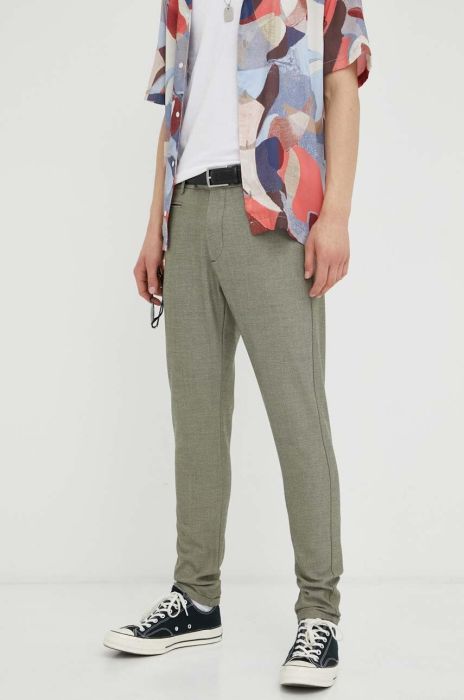 Штани Les Deux чоловічі колір зелений облягаюче (3274474)