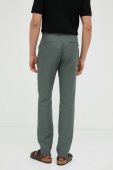 Льняні штани Bruuns Bazaar колір зелений пряме