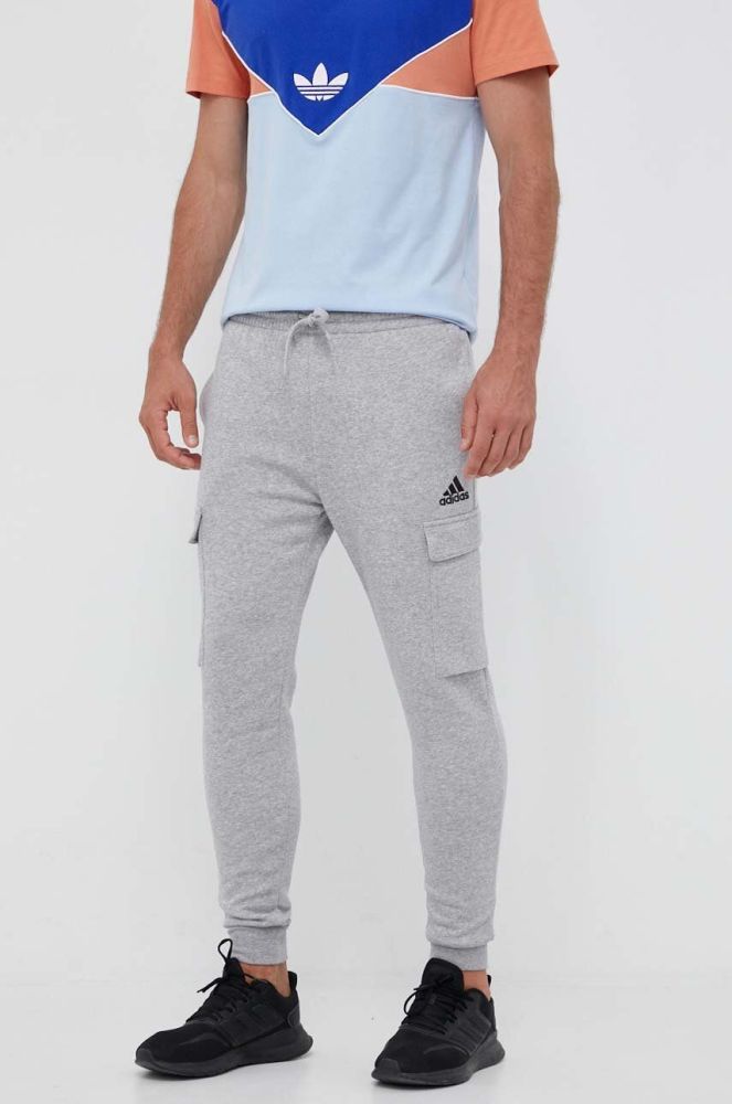Спортивні штани adidas колір сірий меланж (3332986)