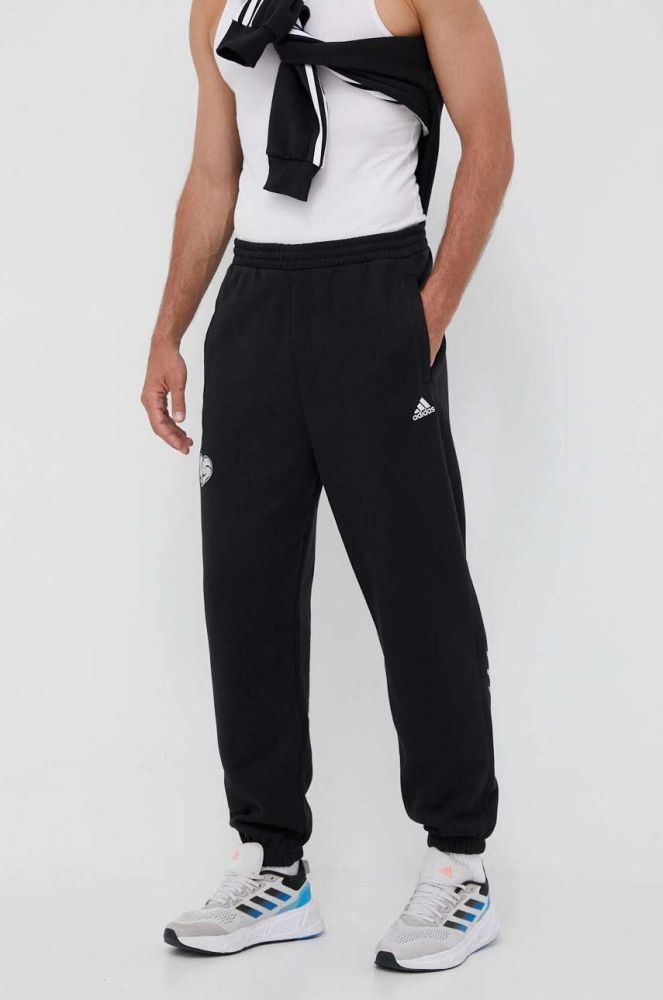 Спортивні штани adidas колір чорний однотонні (3322372)