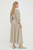 Сукня з домішкою льону Bruuns Bazaar Lavatera Hania колір бежевий maxi розкльошена