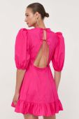 Бавовняна сукня Custommade колір рожевий mini розкльошена