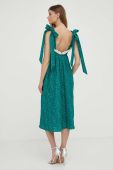 Сукня Custommade колір зелений midi розкльошена