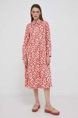 Бавовняна сукня Seidensticker колір червоний midi розкльошена