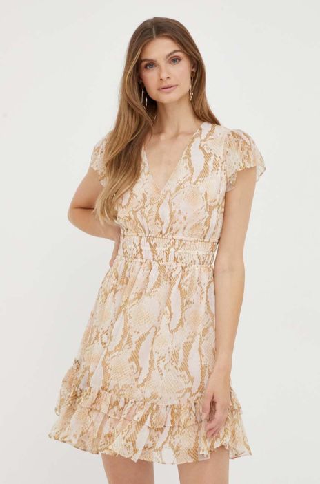 Сукня Guess колір бежевий mini розкльошена (3451202)