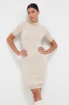 Сукня Guess колір бежевий mini облягаюча (3416360)