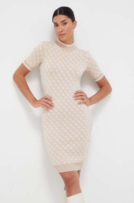 Сукня Guess колір бежевий mini облягаюча (3416360)