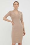 Сукня Guess колір бежевий mini облягаюча (3410183)
