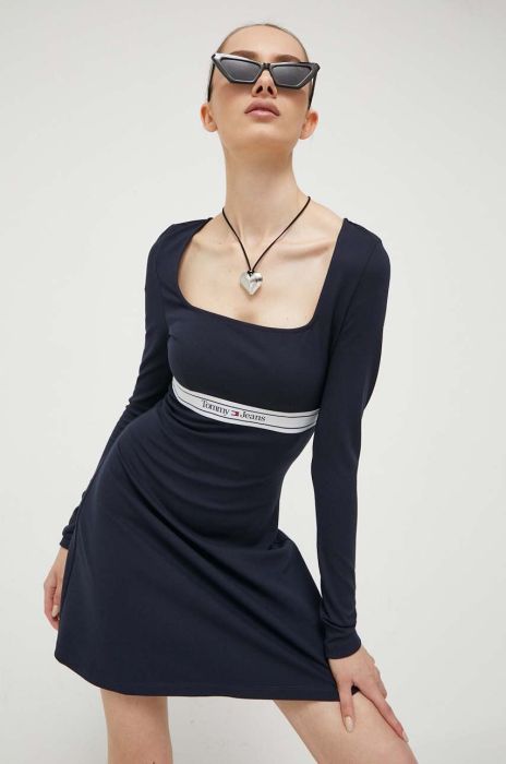 Сукня Tommy Jeans колір синій mini розкльошена (3363249)