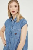 Джинсова сукня Tommy Jeans mini розкльошена колір блакитний (3330439)