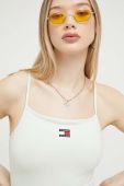 Сукня Tommy Jeans колір зелений midi облягаюча