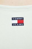 Сукня Tommy Jeans колір зелений midi облягаюча