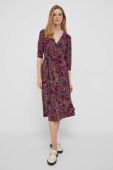 Сукня Lauren Ralph Lauren колір рожевий midi розкльошена (3347305)