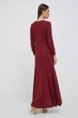 Бавовняна сукня Polo Ralph Lauren колір бордовий maxi розкльошена