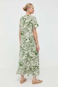 Шовкова сукня Weekend Max Mara колір зелений maxi розкльошена