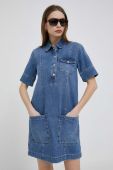 Джинсова сукня Pepe Jeans mini пряма колір блакитний