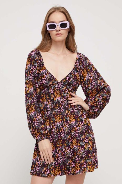 Сукня Roxy колір фіолетовий mini розкльошена