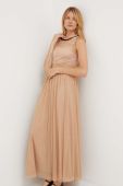 Сукня MAX&Co. колір бежевий maxi розкльошена